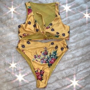 Floral High Waisted Bikini